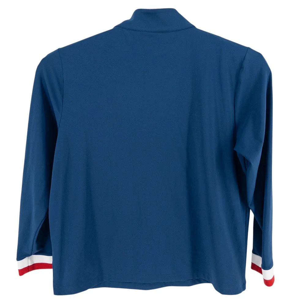 Redvanly Men's XXL Hubbard‎ 1/4 Zip Pullover Performance Golf Tuxedo Stripe Blue